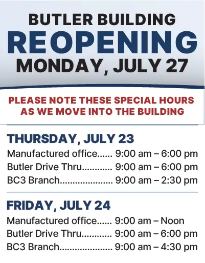 Building Reopening July 27