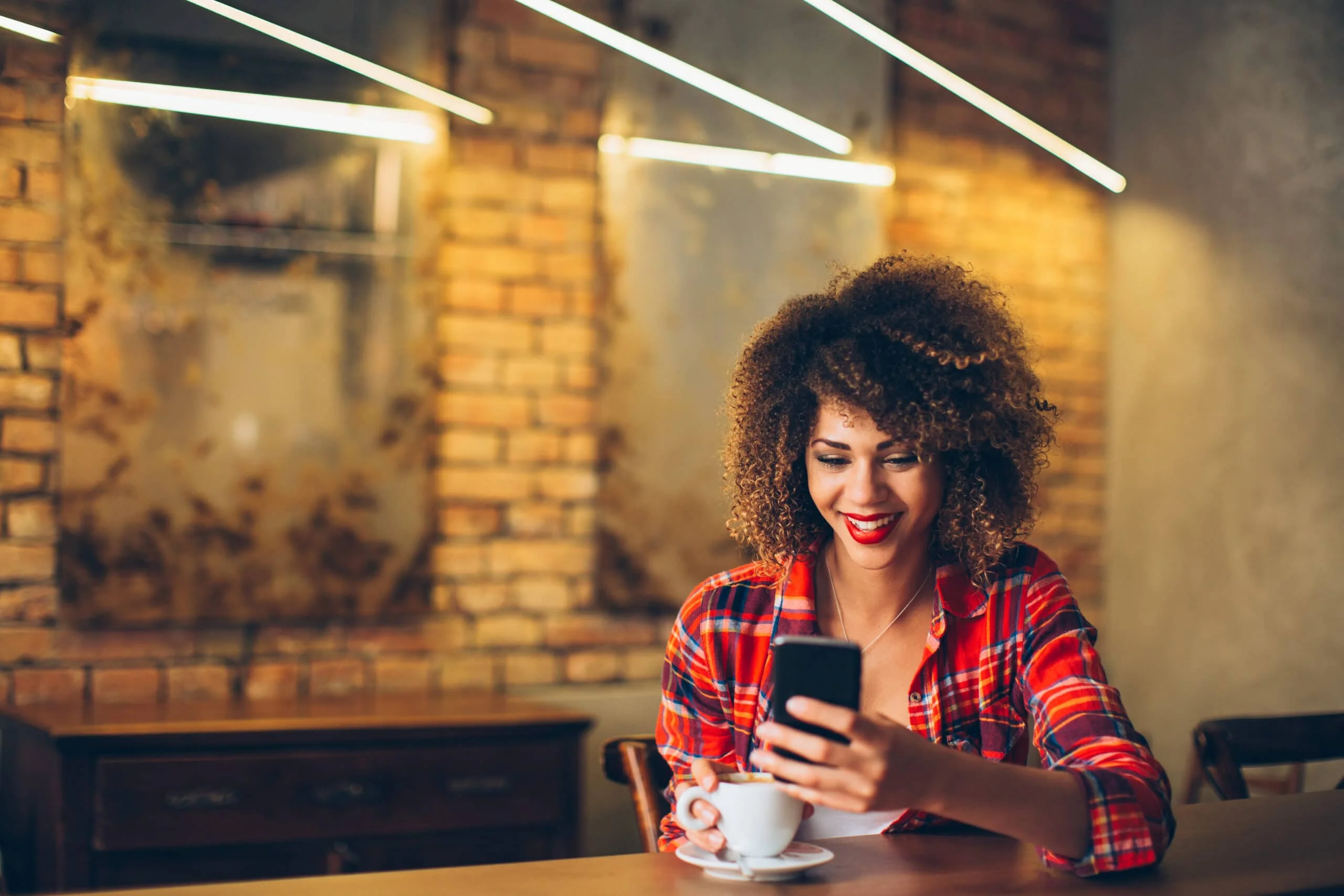 woman mobile banking